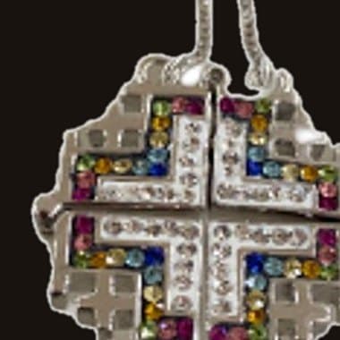 Close-up of Jerusalem Cross Locket