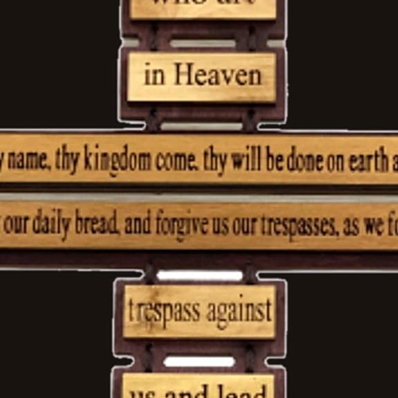 Close-up of The Lord's Prayer Cross