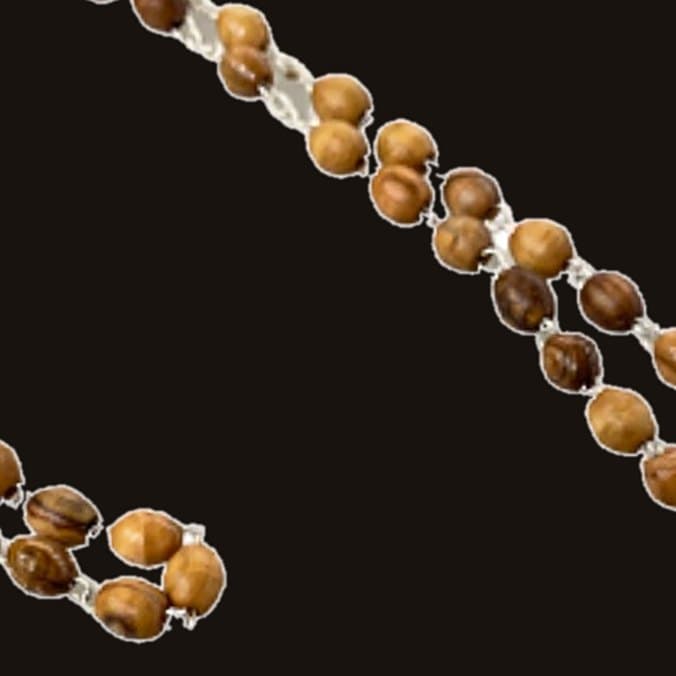 Close-up of Olive Wood Rosary