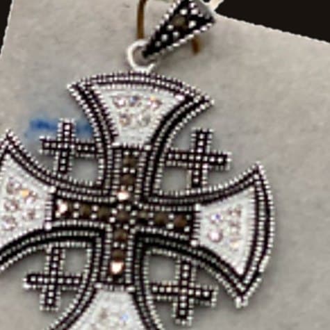 Close-up of Jerusalem Cross Pendant